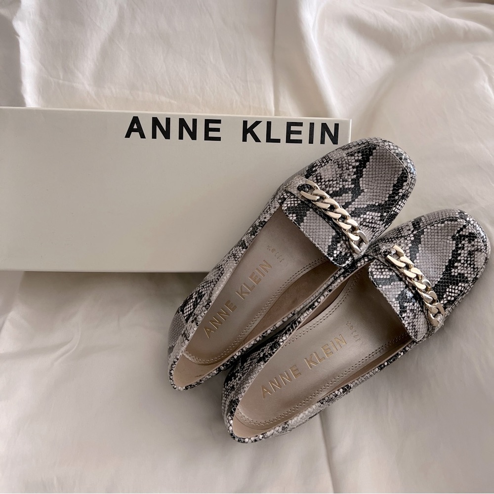 Anne Klein Faux Snakeskin Flats